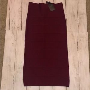 CRANBERRY BCBGMAXAZRIA BANDAGE SKIRT